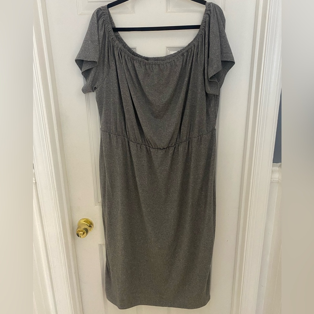 🩶 SHEIN Charcoal Off the Shoulder Midi Dress 3XL 🩶